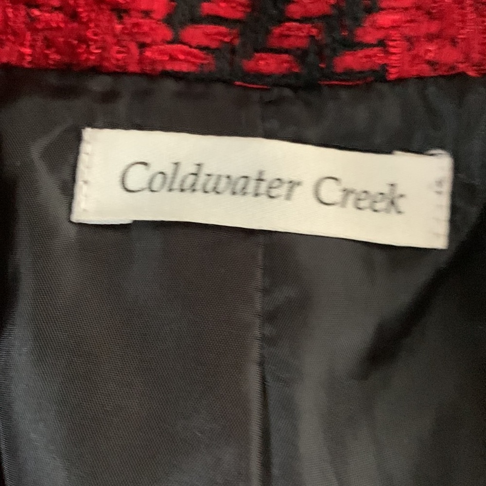 Coldwater Creek red and black checkered jacket.  Size 10. - Picture 2 of 9